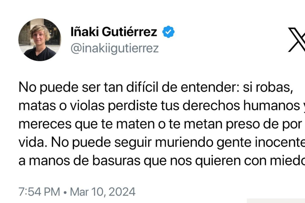 Tuit de Iñaki Gutierrez, eliminado