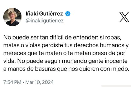 Tuit de Iñaki Gutierrez, eliminado