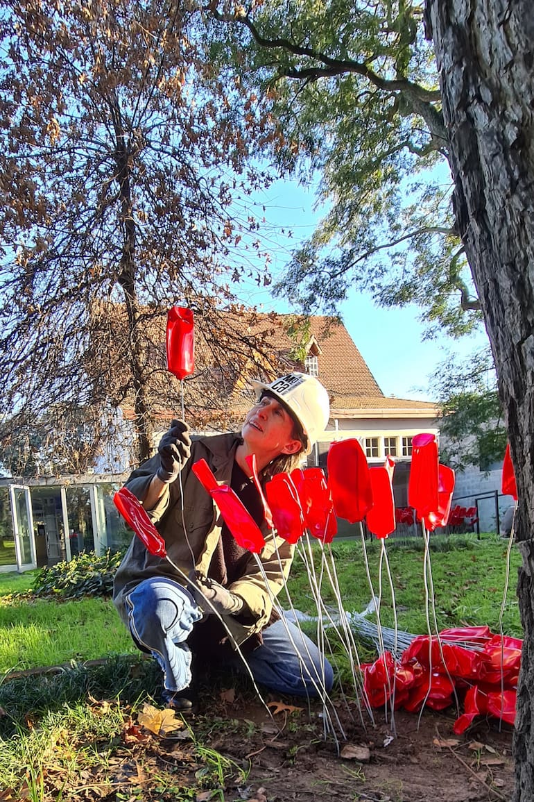 Tulipanes de PET reciclado