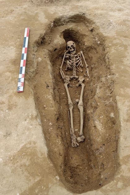 Tumba cristiana donde el cuerpo se depositó de forma antropomorfa y se cubrió con una losa de piedra