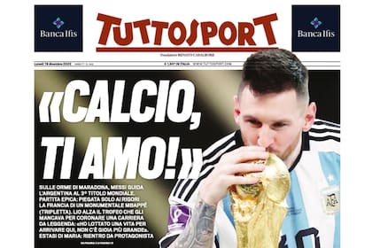 Tuttosport festejó el triunfo de la Albiceleste