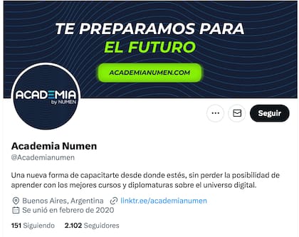 Twitter de Academia Numen