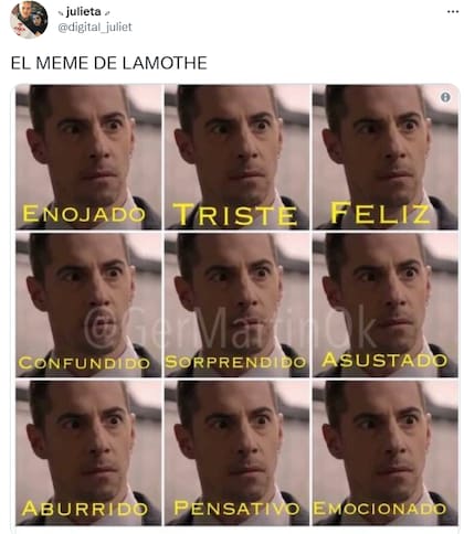 Twitter estalló con comentarios sobre la supuesta falta de expresividad de Esteban Lamothe.