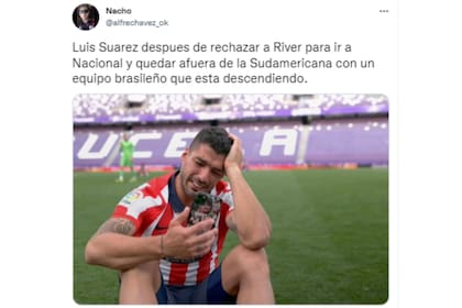 Twitter no perdonó la derrota de Luis Suárez (Foto: Captura de Twitter)