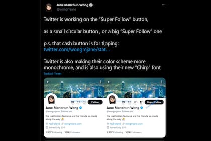 Twitter trabaja en diversas funciones de monetización para los creadores, como el botón Super Follow y el botón de propinas