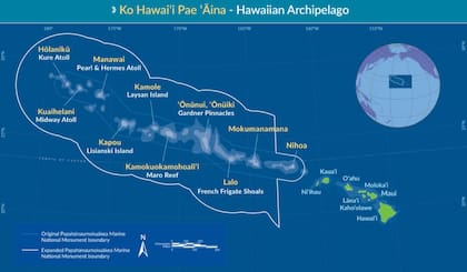 Ubicación del Monumento Nacional Marino Papahānaumokuākea (PMNM)