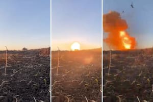 Ucrania publicó el video en el que un tanque ruso vuela por los aires