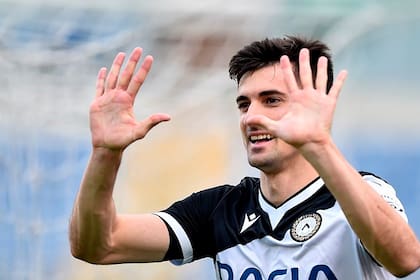 Ignacio Pussetto, en una imagen de 2020, con la camiseta de Udinese