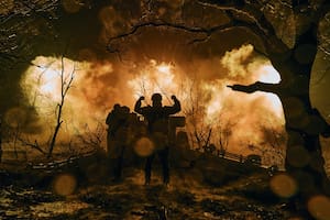 Ukrainian soldiers fire artillery at Russian positions near Bakhmut in Ukraine’s Donetsk region, on Sunday, Nov. 20, 2022. Russian President Vladimir Putin sent Russian forces into Ukraine on Feb. 24, 2022, and appears determined to prevail. (AP Photo/LIBKOS, File)
