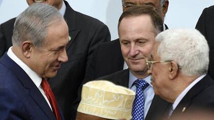 Netanyahu y Abbas en la cumbre del cambio climático de 2019