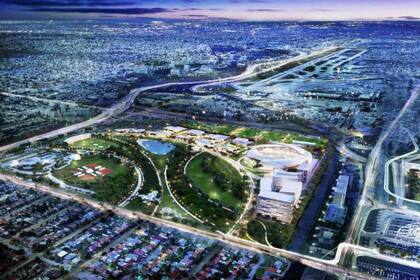 Uma imagen del complejo que pretende llevar adelante David Beckham en las cercanías del aeropuerto de Miami