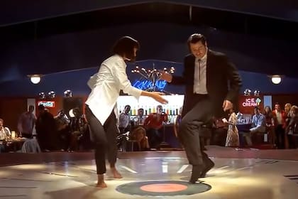 Uma Thurman y John Travolta en la icónica escena del baile de Pulp Fiction