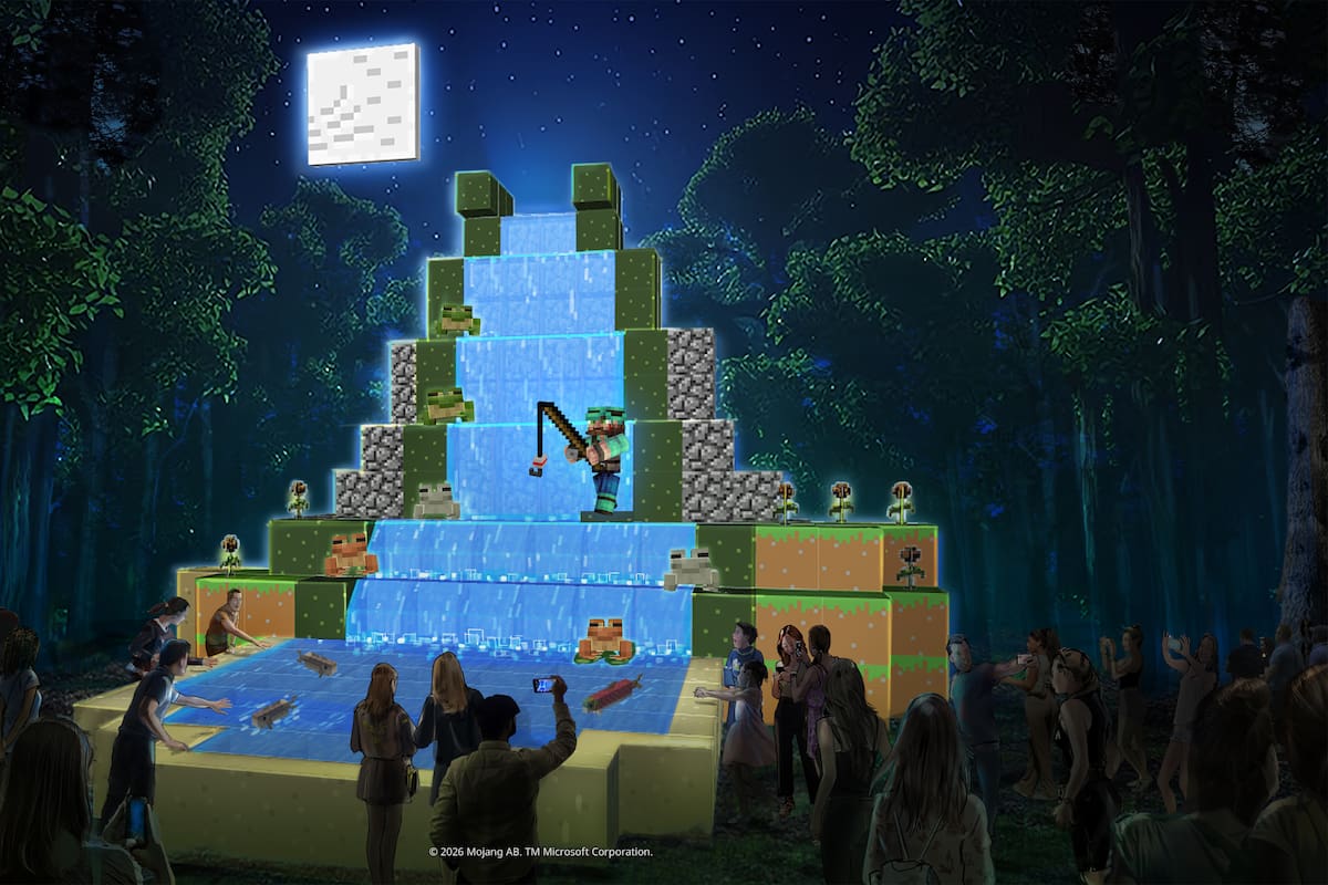 Un adelanto de cómo se verá Moonlight Trail, la experiencia nocturna dedicada a Minecraft en Ciudad Universitaria