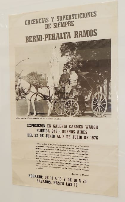 Un afiche legendario, de hace medio siglo, de la muestra de Peralta Ramos y Berni sobre creencias y supersticiones