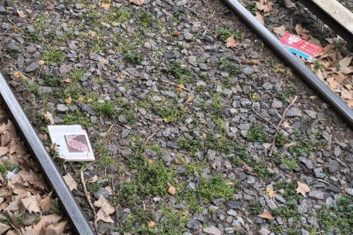 Un ajado ejemplar del El futuro de la ciencia, entre las vías del tren