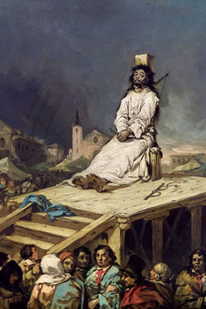 Un ajusticiado por el garrote, en una pintura de Goya, de su serie Los desastres de la guerra (Pinterest)