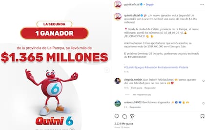 Un apostador ganó en la modalidad La Segunda del Quini 6