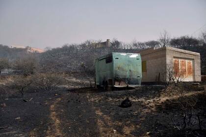 Un área arrasada por el fuego en San Luis
