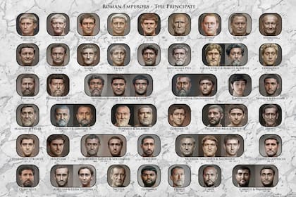 Un artista canadiense volvió a la vida a 54 líderes de la antigua roma reproduciendo sus rostros tal como habrían sido en su tiempo