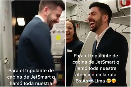 Un asistente de vuelo se sintió avergonzado luego de que unas pasajeras le dedicaran una canción romántica