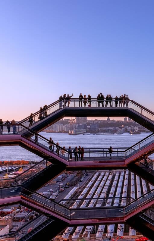 Un atardecer en Manhattan visto desde The Vessel