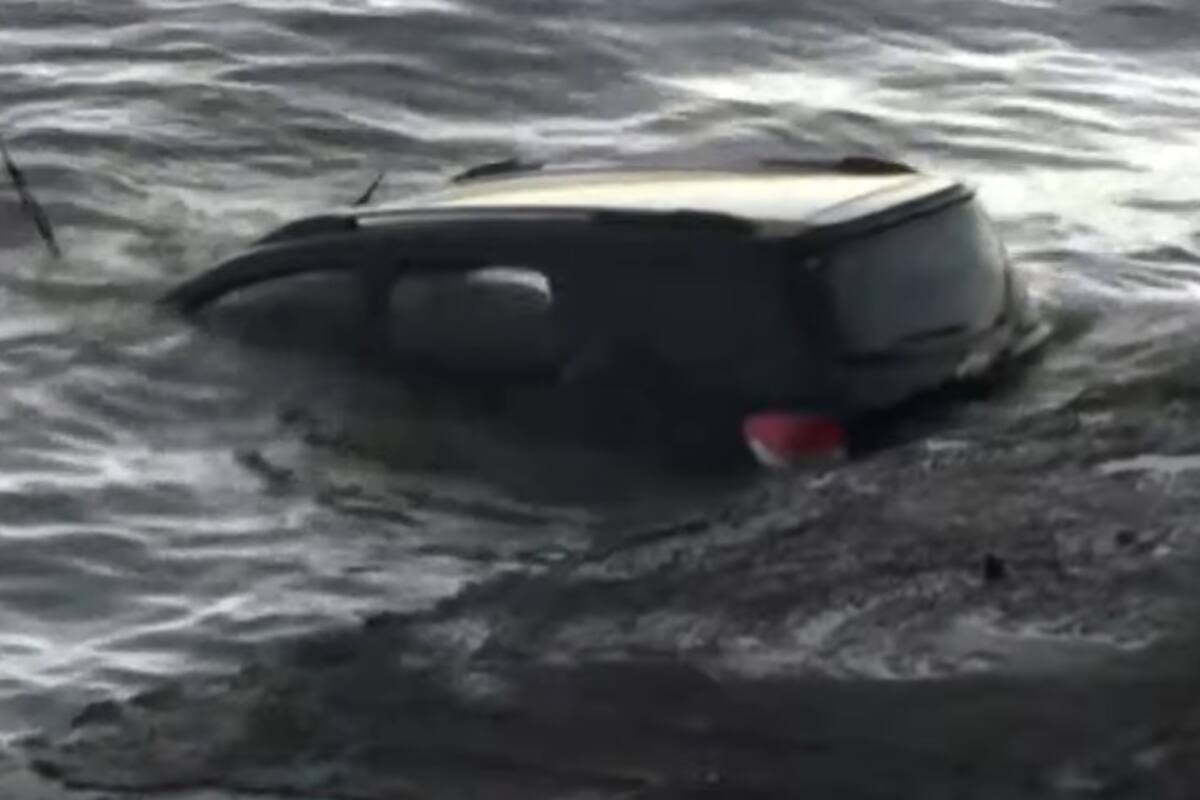 Un auto cayó al rio de la Plata