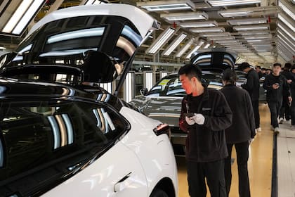 Un auto eléctrico de la nueva marca Zeekr en Ningbo, China