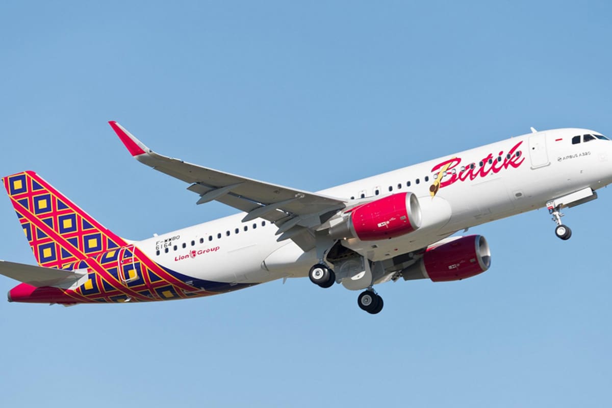 Un avión de la aerolínea indonesia Batik Air