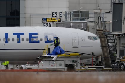 Un avión de United Airlines en el Aeropuerto Intercontinental George Bush, en Houston, el 21 de enero de 2025. (AP/David J. Phillip)