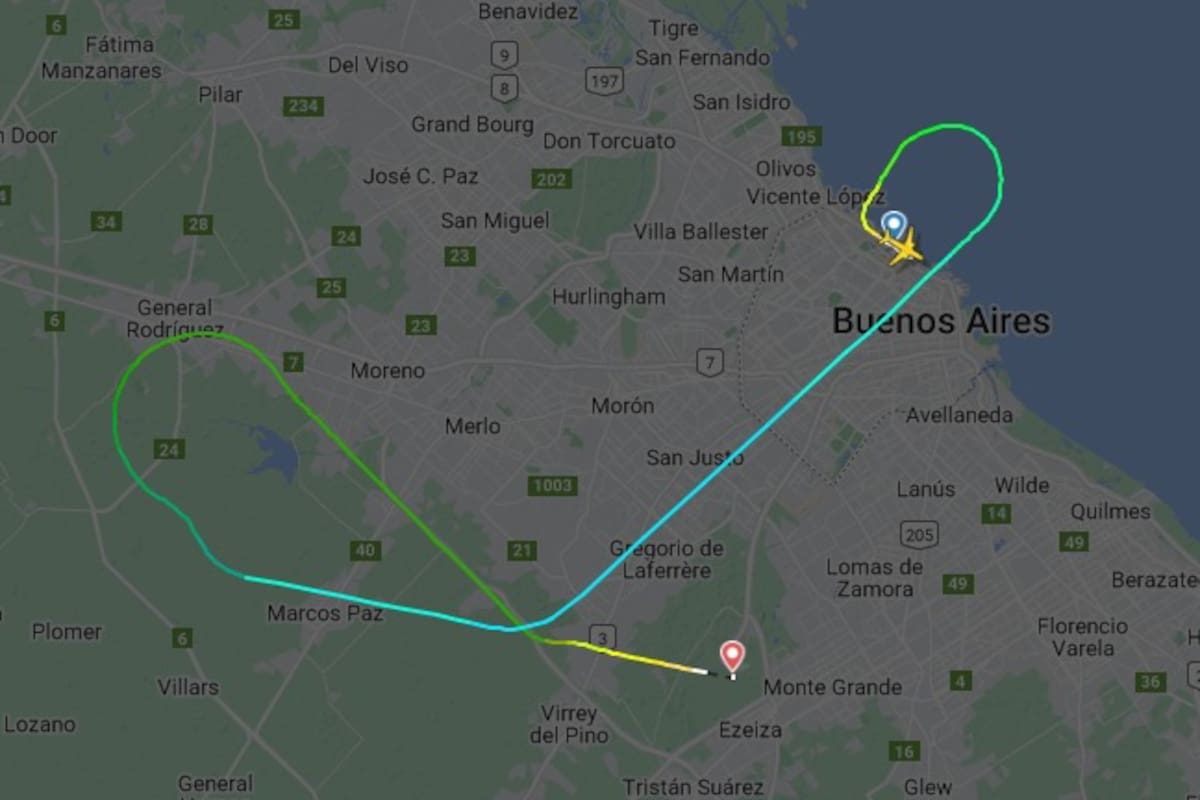 Un avión que iba a Neuquén tuvo que aterrizar de emergencia en Ezeiza.
