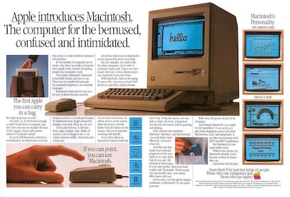 Un aviso de Apple promocionando la Mac en 1984
