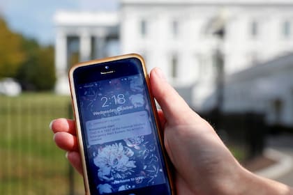 Un aviso de prueba enviado por SMS desde el sistema de Alerta Presidencial, que se complementa con las notificaciones de radio y TV ante casos de emergencia nacional en Estados Unidos
