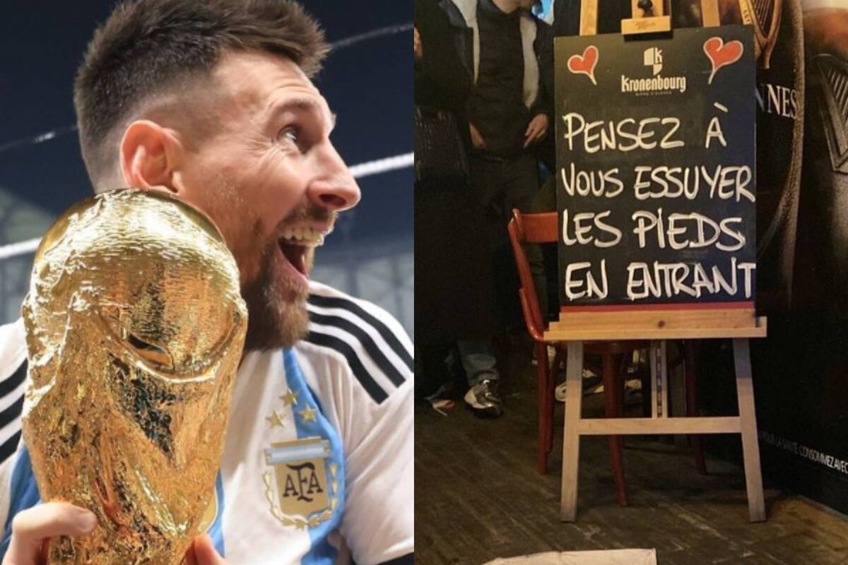 Un bar francés apuntó contra Lionel Messi y la foto causó revuelo (Foto Instagram @leomessi / Twitter @BarcaUniversal)