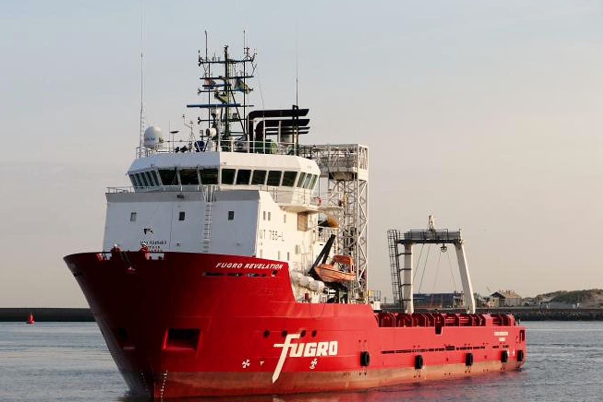 Un buque de la empresa Fugro, como los que operan en Malvinas