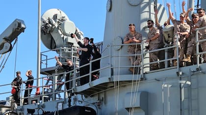 Un buque en la base española de Rota