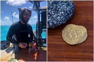Un buzo localizó la moneda de oro mientras exploraba la zona