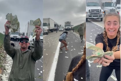 Un camión de caudales se abrió y perdió miles de dólares en plena autopista