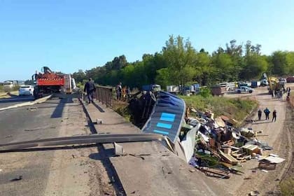 Un camión despistó en la ruta 6