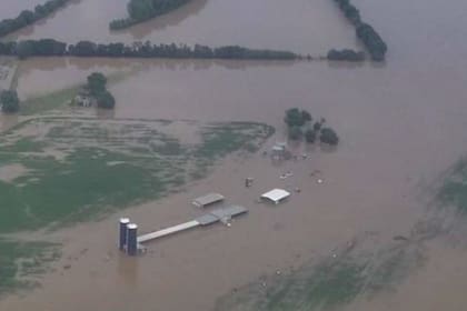 Un campo bajo el agua en Oklahoma