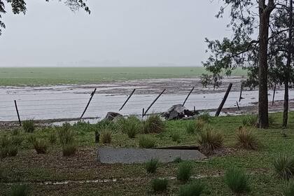 Un campo en Venado Tuerto, Santa Fe, tras las lluvias, donde se registraron 50 mm