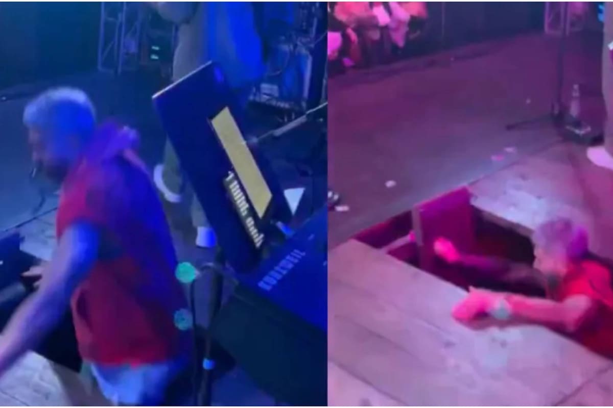 Un cantante de cuarteto estaba en pleno show, saltó en el escenario y se hundió.