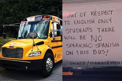 Un cartel pegado en un autobús escolar de Pensilvania desató una fuerte polémica