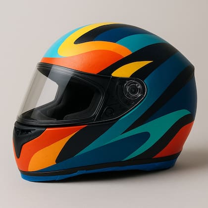 Un casco de moto personalizado