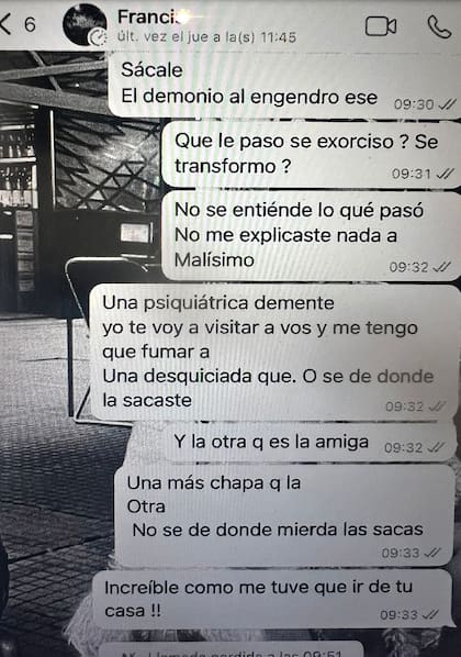 Un chat de Whatsapp entre la testigo y el empresario detenido