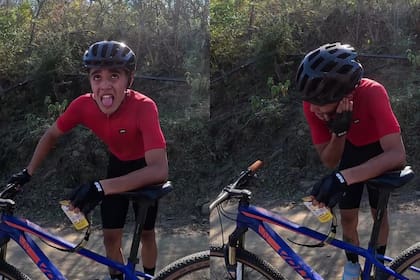 Un ciclista participaba de una carrera cuando una abeja le picó la lengua y la reacción de su compañero lo salvó