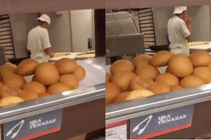 Un cliente grabó el momento en el que el panadero lamía la masa (Foto:Facebook Jonathan Velásquez Ramírez)