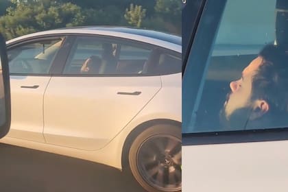 Un conductor canadiense fue captado durmiendo al volante