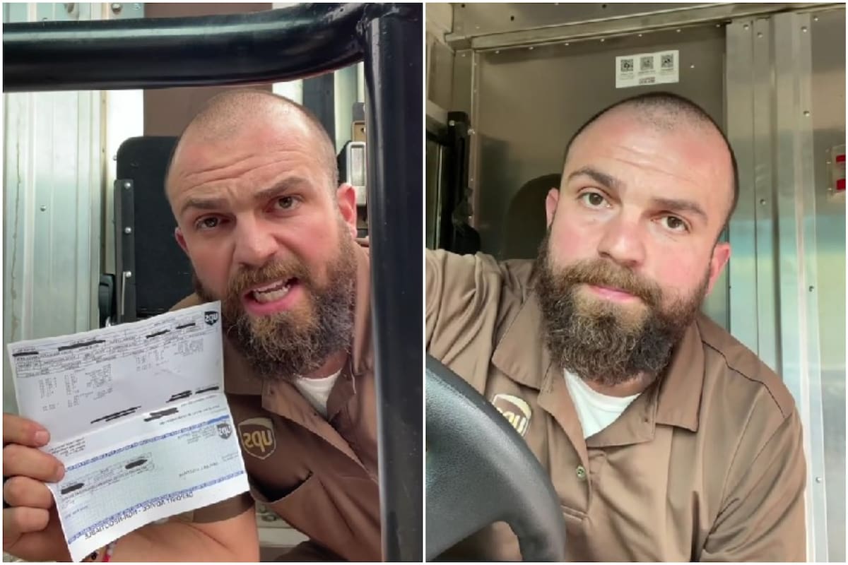 Un conductor de paquetería de UPS dejó atónitos a sus seguidores al mostrar su sueldo semanal