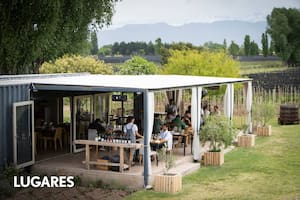 Un container con terraza de cara a los viñedos es la base de este restó rupturista