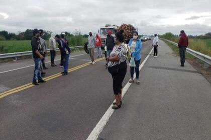 Un corte sobre la ruta 38, a la altura de Concepción, en Tucumán
